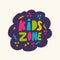 Vector icon of the Game Zone. Logo in colored letters in doodle style. For the banner of the playground, children`s playground