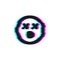 Vector icon of glitch Error negative emoji. Glitch Dead emoticon symbol isolated on white background Vector EPS 10