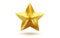 Vector icon of golden star in realistic 3D style. Achievements for games or customer rating feedback of website.