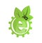 Vector icon green gears with green leaves