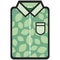 Vector Icon of a green modern shirt with leaves for men or women