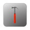 Vector icon hammer with orange handle.