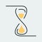 Vector icon of an hourglass. It represents a concept of time management, timer, countdown, schedule. Also can be used as a logo,