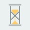 Vector icon of an hourglass. It represents a concept of time management, timer, countdown, schedule. Also can be used as a logo,