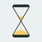 Vector icon of an hourglass. It represents a concept of time management, timer, countdown, schedule. Also can be used as a logo,