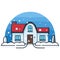 Vector Icon Of House Showing In Winter Separated On White