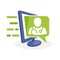 Vector icon illustration with digital media concept about health information