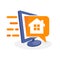 Vector icon illustration with digital media concept about housing property information
