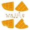 Vector icon illustration logo for set various sweet waffles.