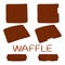 Vector icon illustration logo for set various sweet waffles.