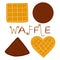 Vector icon illustration logo for set various sweet waffles.