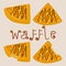 Vector icon illustration logo for set various sweet waffles.