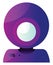 Vector icon illustration of a purple round webcam