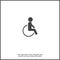 Vector icon illustration Wheelchair icon. Vector white icon on white isolated background