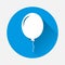 Vector icon image balloon on blue background. Flat image balloo