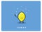 Vector icon of lemon, fruit funny cartoon character