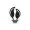 Vector icon of a light bulb with leaves Idea sign solution Thinking concept innovative logo. Electric lighting.