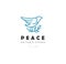 Vector icon and logo peace and charity. Editable outline stroke