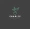 Vector icon and logo peace and charity. Editable outline stroke