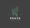 Vector icon and logo peace and charity. Editable outline stroke