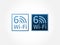Vector icon logo of wi-fi 6 wireless communication