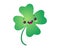 Vector icon of lucky clover for Patrick`s day in kawaii style