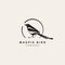 Vector icon of magpie bird simple illustration