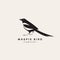 Vector icon of magpie bird simple illustration