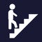 Vector icon of a man goes up the stairs, on career ladder