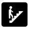 Vector icon of a man goes up the stairs, on the career ladder. V