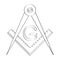 Vector icon with Masonic Square and Compasses
