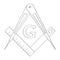 Vector icon with Masonic Square and Compasses