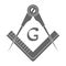 Vector icon with Masonic Square and Compasses