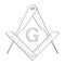 Vector icon with Masonic Square and Compasses