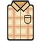 Vector Icon of a modern beige shirt with plaid for men or woman in flat style. Pixel perfect. Bussiness and office look.