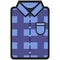 Vector Icon of a modern dark blue shirt with plaid for men or woman in flat style. Pixel perfect. Bussiness and office look.