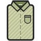 Vector Icon of a modern olive shirt with dark stripes for men or woman in flat style. Pixel perfect. Bussiness and office look.