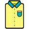 Vector Icon of a modern yellow shirt withdots for men or woman in flat style. Pixel perfect. Bussiness and office look.