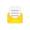 Vector icon of opened mail envelope with written paper