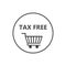 Vector icon pack of tax free cart on white isolated background