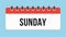 Vector icon page calendar, day of the week Sunday