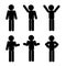 Vector icon of people silhouettes. A set of human beings with different body positions.
