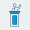 Vector icon of a person giving a speech from the rostrum. It represents speakers, politicians and more