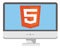 Vector icon of personal computer with html5