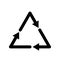 vector icon PET PETE recycling triangle logo black and white