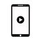 Vector icon phone media player. Media application. Simple player icon. Flat icon. EPS 10