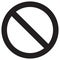 Vector icon prohibiting sign Impossible. Stop and ban sign