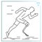 Vector icon of a runner with a prosthesis on his leg. Competitions of people with disabilities. Disabled Protection