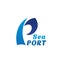 Vector icon for sea port of letter P wave