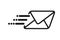 Vector icon of the sent message, empty outline. Simple design